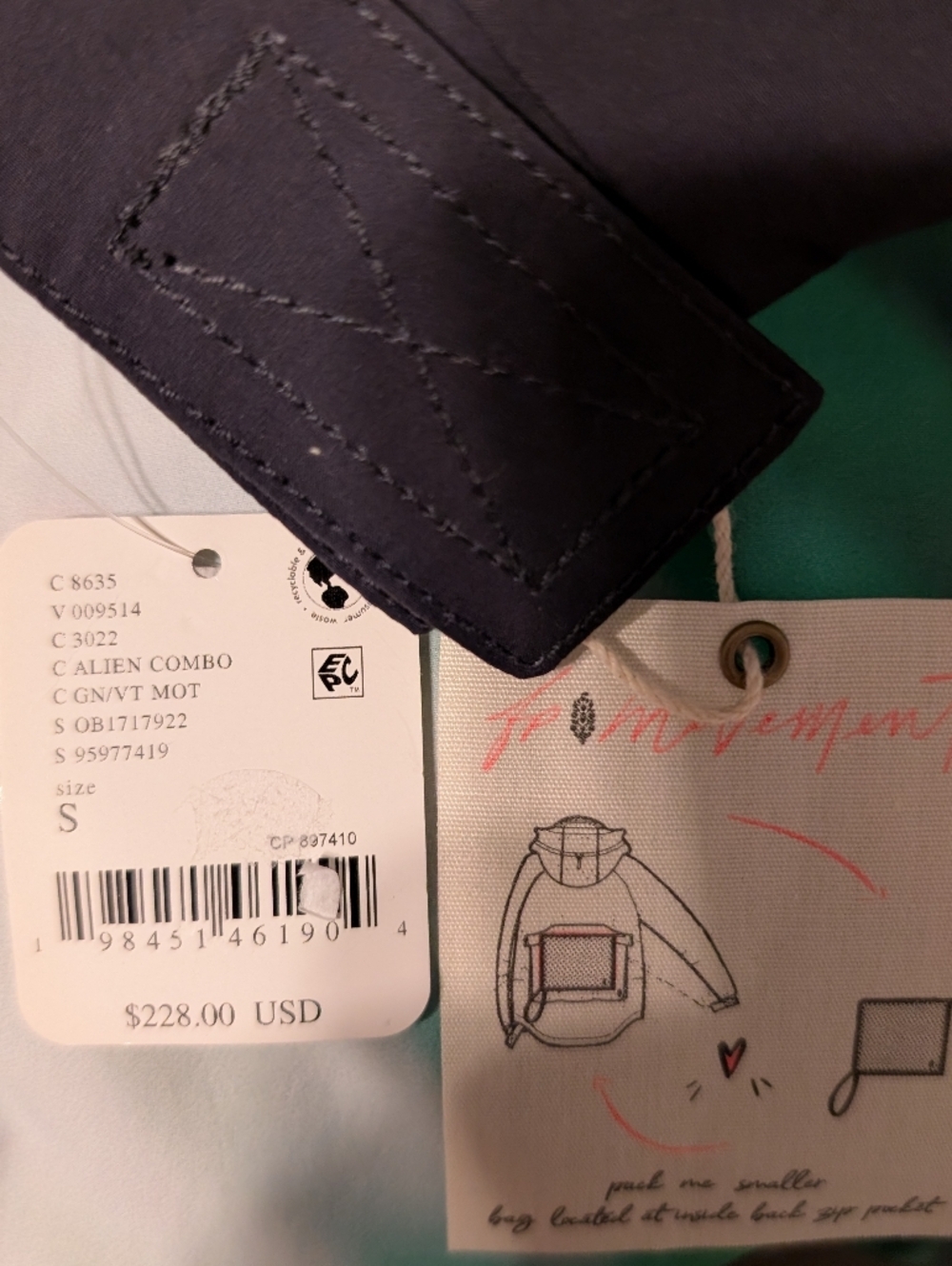 Free People Movement Singing In The Rain Jacket, Small, NWT Retail 228 - Picture 6 of 6